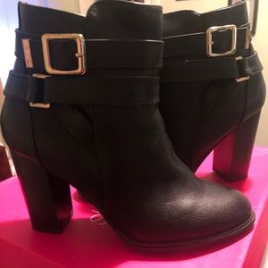 Black Buckled Ankle Booties